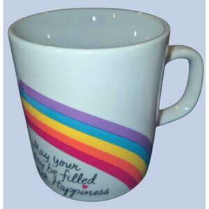 Rainbow Ceramic Mug May Your Day Be Filled With Happiness Vintage